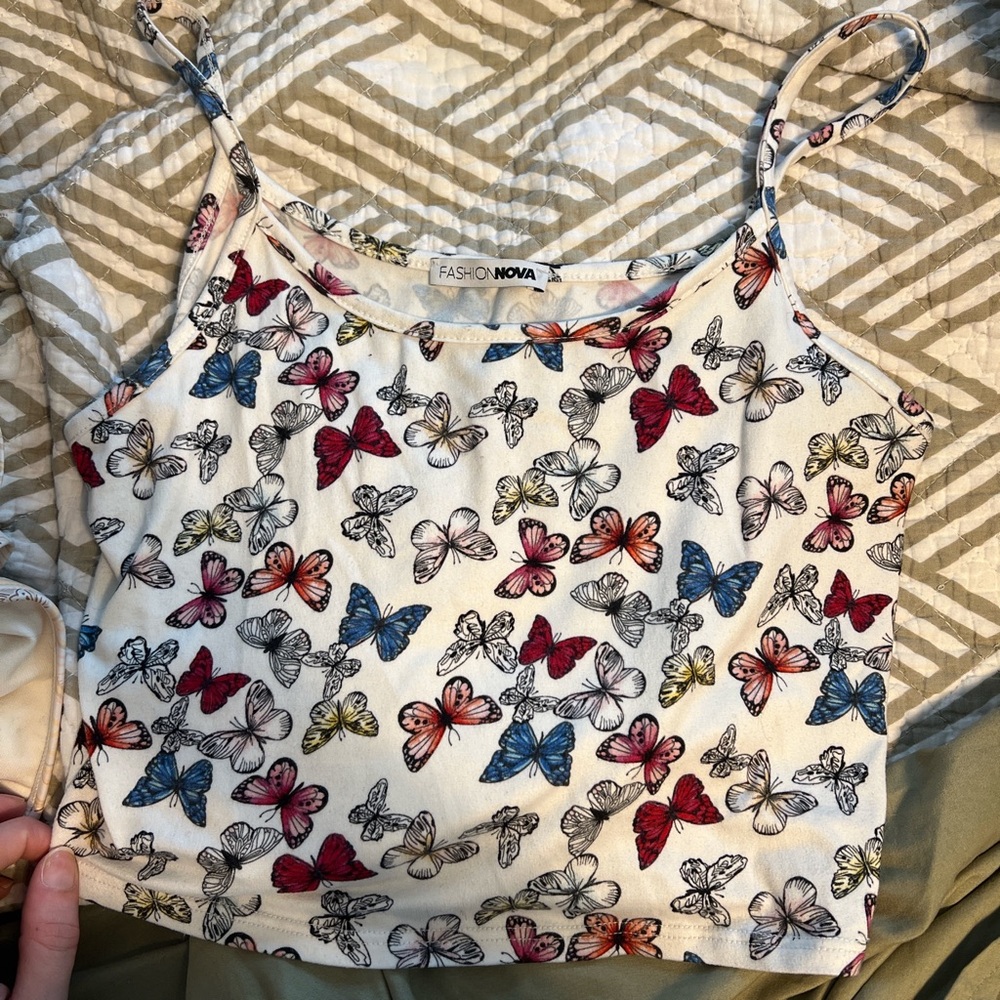 Fashion Nova White Cream Crop Camisole